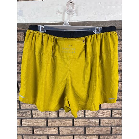 Nike Mens Flex Stride Run‎ Division 4 in Brief-Lined Short Dark Citron size XXL - Picture 1 of 6